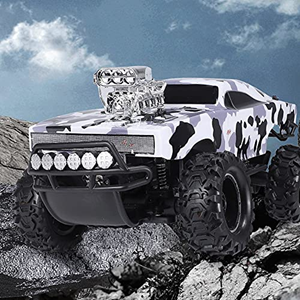 اسباب بازی ماشین کنترلی شارژی آفرود سفید مشکی Remote Controlled Off-Road 2.4G 1:10 -اسباب بازی